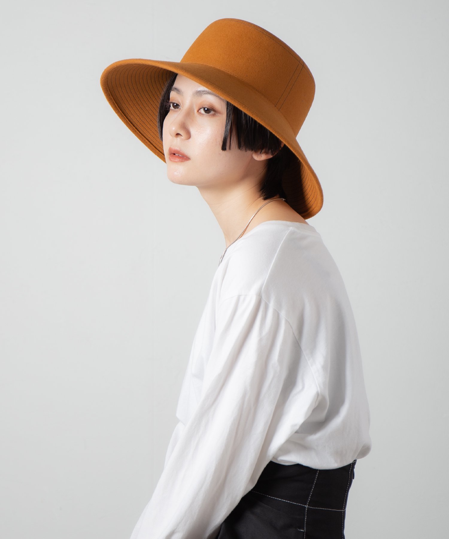 Indietro Association Stitch Brim Rabbitfur Hat 048ステッチブリム 