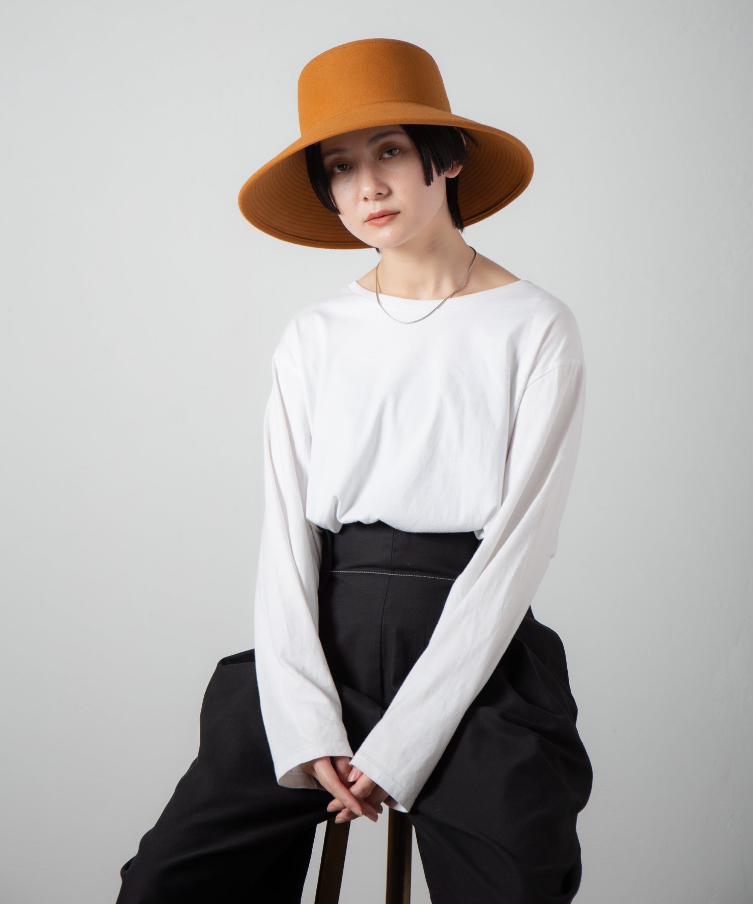 Indietro Association Stitch Brim Rabbitfur Hat 048ステッチブリム