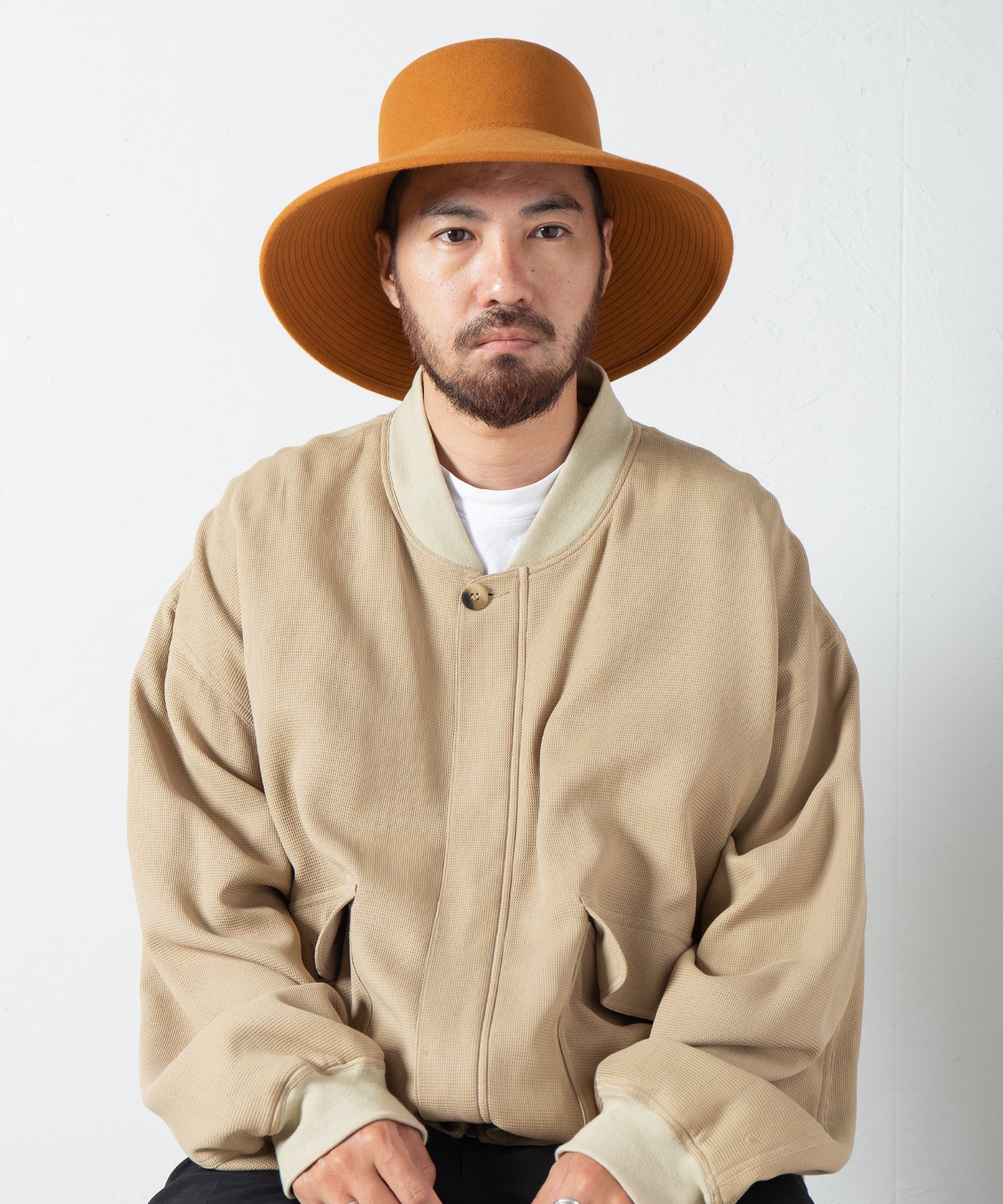 Indietro Association Stitch Brim Rabbitfur Hat 048ステッチブリム 