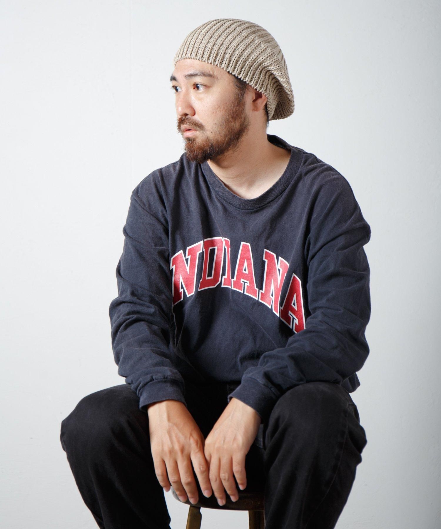 RACAL Fold Line Knit Beret Tam 1337 ガーター編みバック