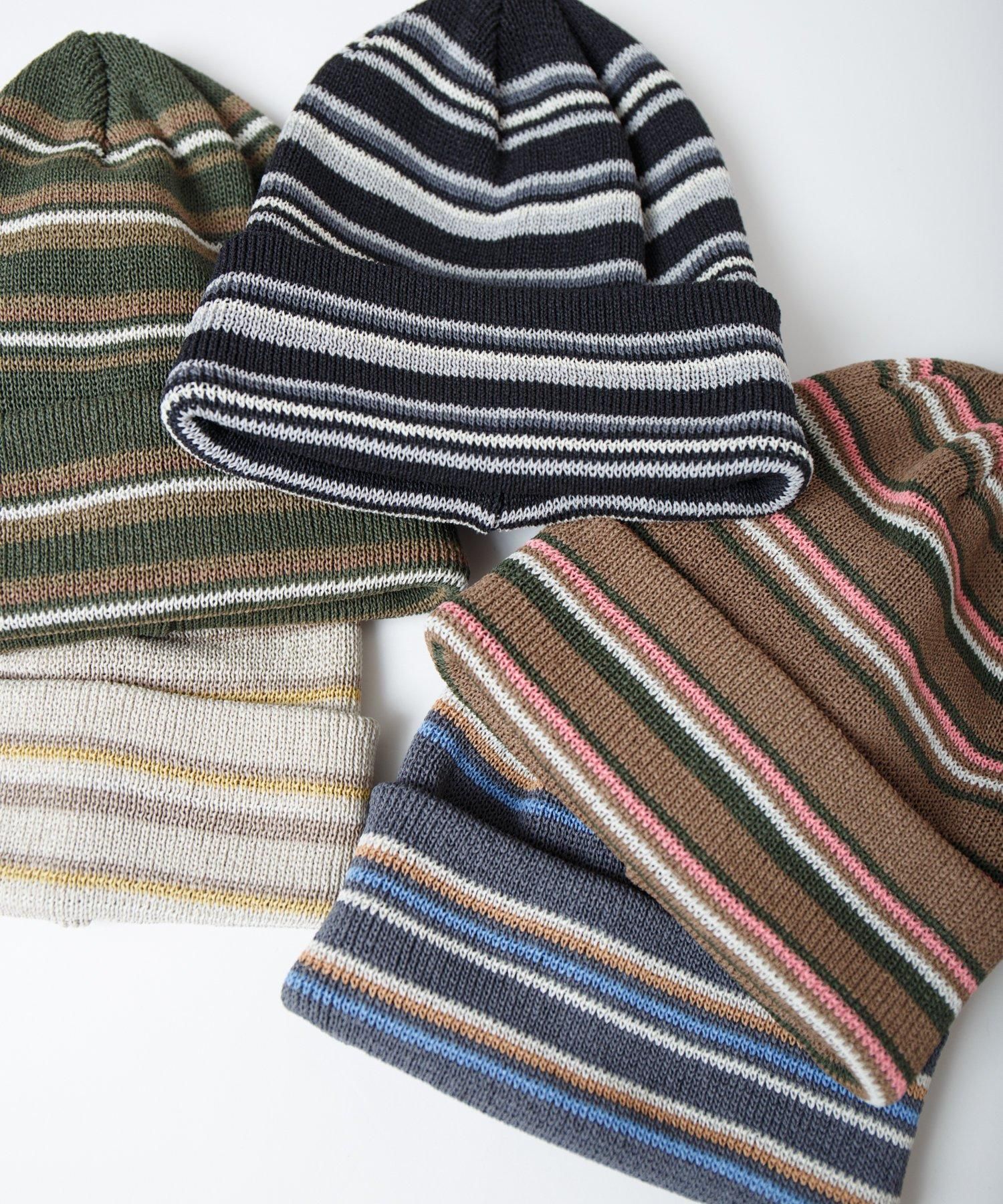 RACAL Japanese Paper Blend Multi Stripe Knit Beanie 1341 RACAL Japanese Paper Blend Multi Stripe Knit Beanie 1341