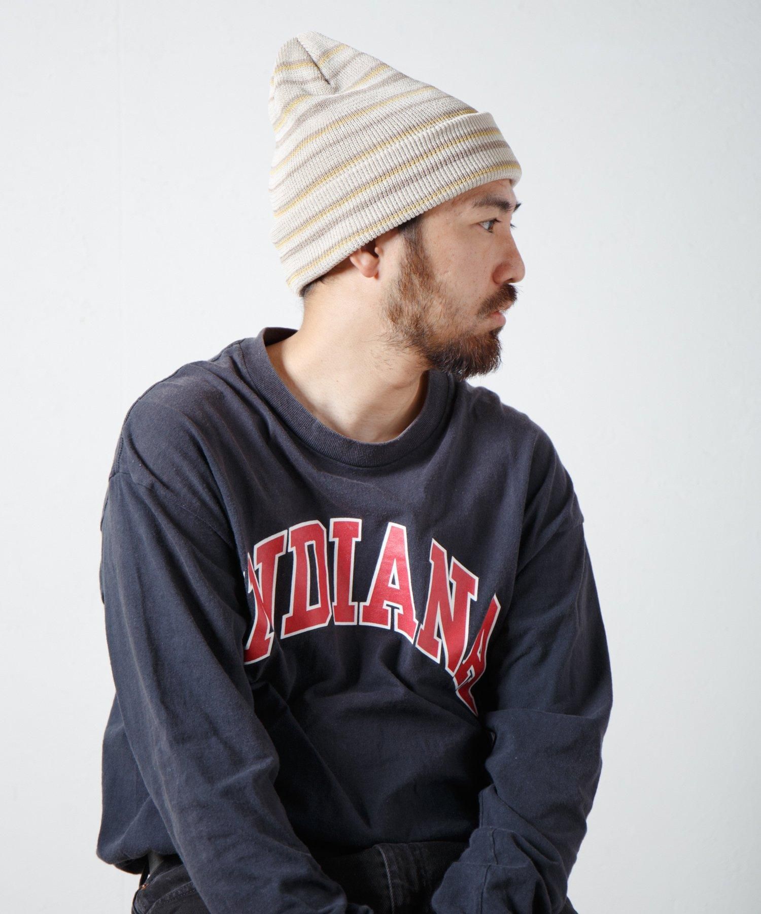 RACAL Japanese Paper Blend Multi Stripe Knit Beanie 1341