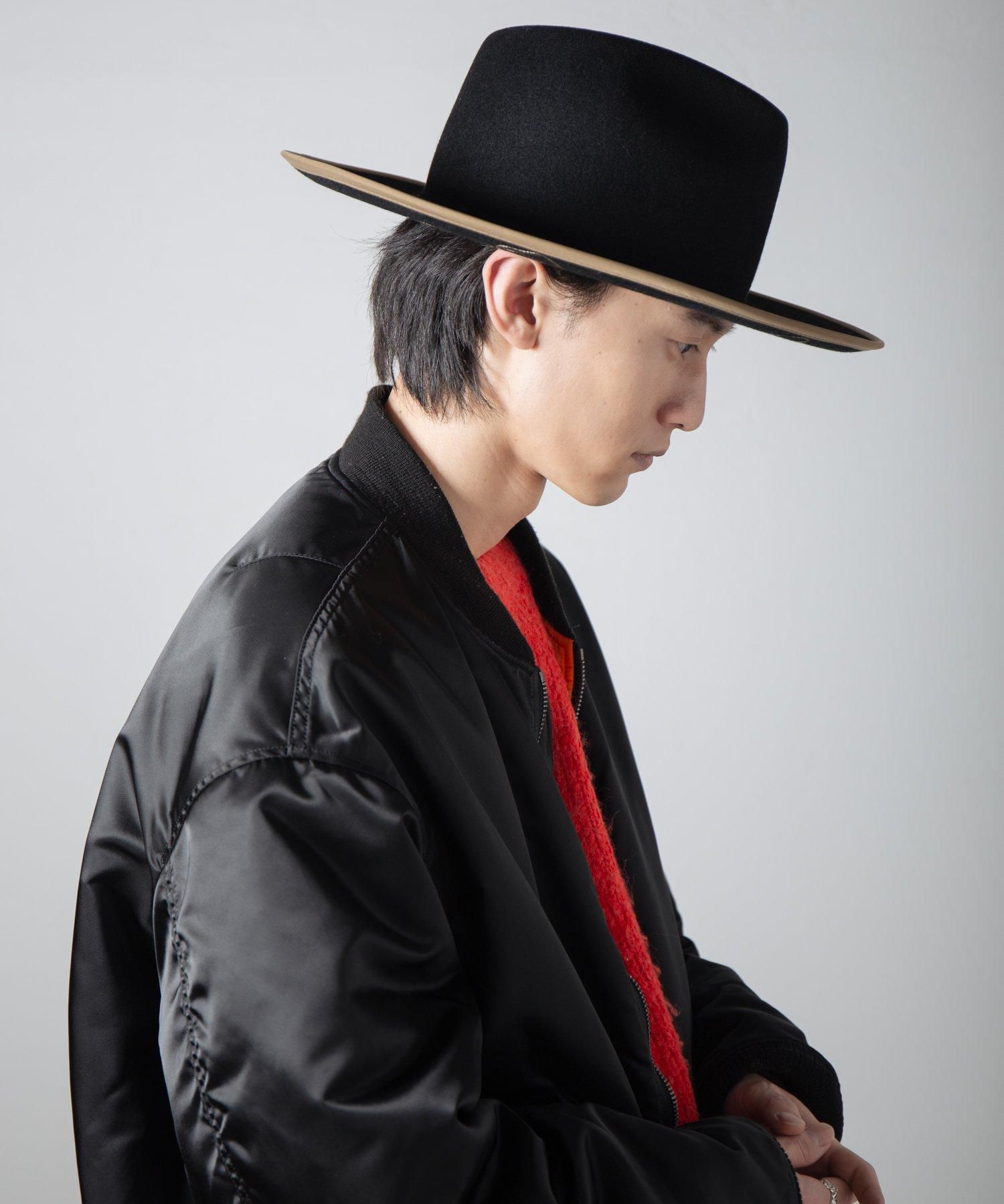 Rabbit Fur Long Brim Hat / ファーウールロングブリムハット