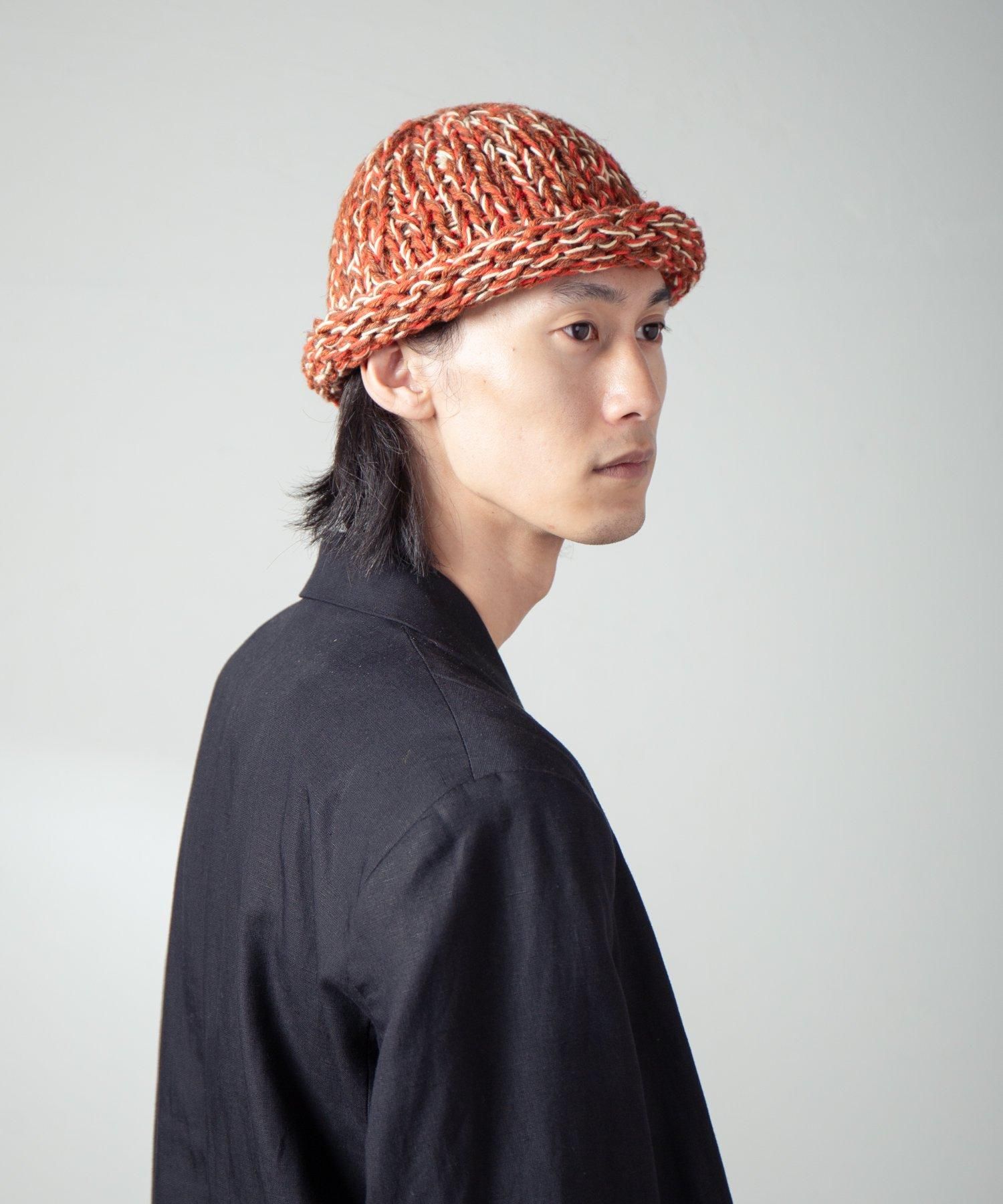kapital マルチカラーベレー帽 IA Four Different Yarns Cap | マルチカラーロールニット