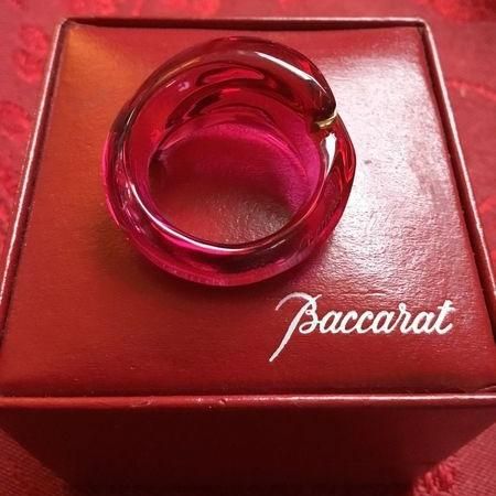 Baccarat バカラ 指輪 『18KT Gold COXIAGE フューシャピンク クリスタル リング』