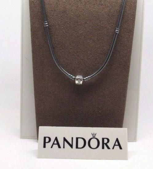 Pandora パンドラ ネックレス Clasp Oxidized Collier Necklace 黒 ...