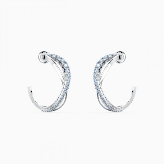 スワロフスキー Swarovski TWIST フープピアス 青 5582807