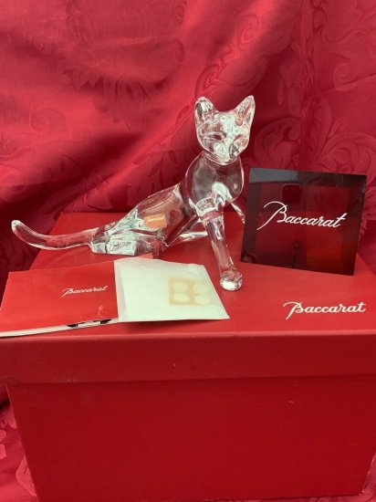 Baccarat バカラ キャット 猫 フィギュリン クリスタル - スワロフスキー置物・アクセサリー専門店 ☆プラネタリウム☆