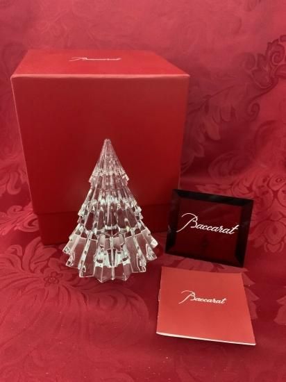 Baccarat バカラ 置物 クリスマスツリー ファイアー クリスタル ...