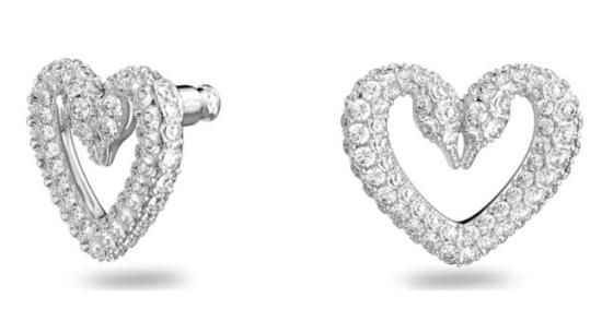 セール★Swarovski★Lovely ハート&円形のモチーフ ピアス 楽天市場】スワロフスキー ラブリー ピアス ホワイト ローズ