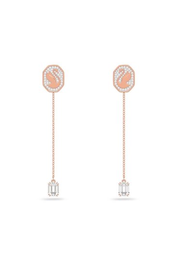 スワロフスキー Swarovski Signum ドロップピアス スワン ローズ