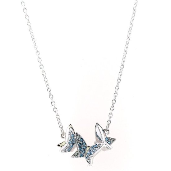 Swarovski Lilia 5662181 Crystal Necklace Women Butterflies Rhodium Blue  Necklace - スワロフスキー置物・アクセサリー専門店 ★プラネタリウム★