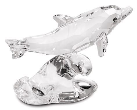 インテリア/住まい/日用品未使用 SWAROVSKI スワロフスキー 190365 Dolphin クリスタルオブジェ 1点 クリスタル イルカ ジャンプ 置物 オーナメント SU4227V