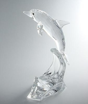 インテリア/住まい/日用品未使用 SWAROVSKI スワロフスキー 190365 Dolphin クリスタルオブジェ 1点 クリスタル イルカ ジャンプ 置物 オーナメント SU4227V