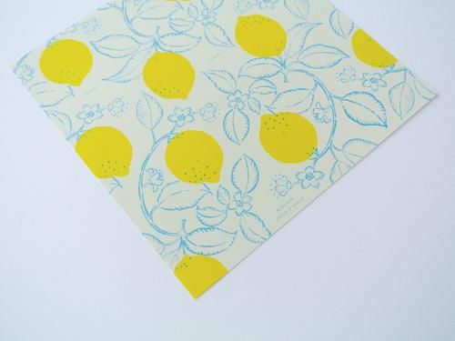 スクエア便箋5枚セット レモン《HP限定》 - アトリエ アンクル
