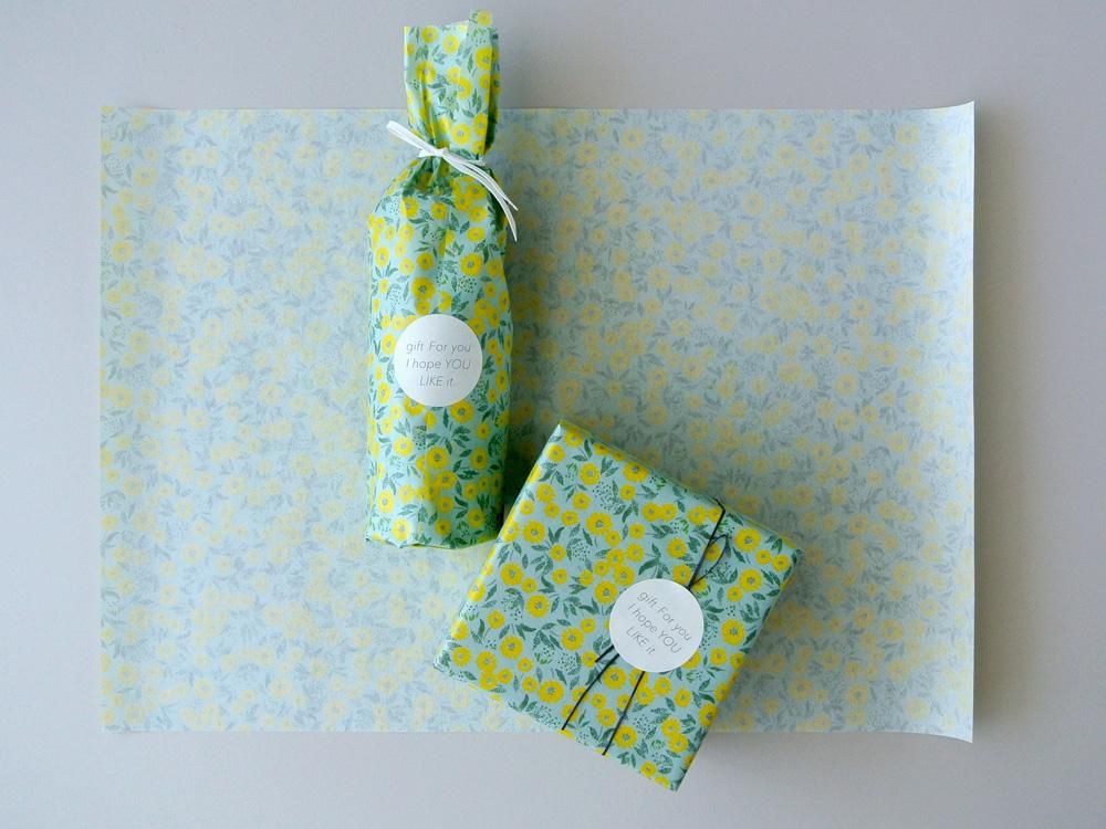 耐油ラッピングペーパー10枚セット 黄色い花【オフィシャル