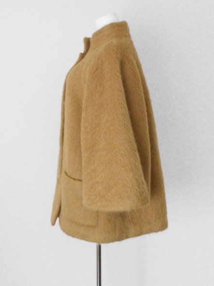 送料無料 vintage イタリア製44 モヘア生地 cloak poncho coat