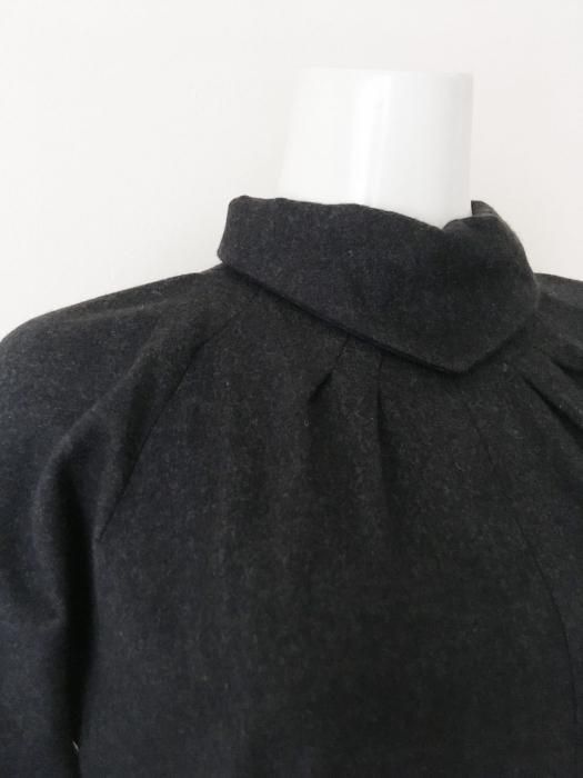 Emmanuelle Khanh Charcoal gray wool Victorian line dress - trip 