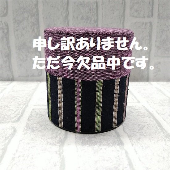 遠州綿紬 お茶缶<br> (プチ：紫)<br>