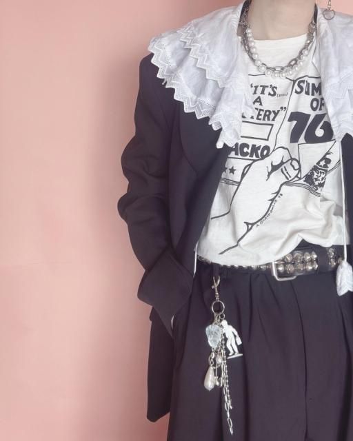 <img class='new_mark_img1' src='https://img.shop-pro.jp/img/new/icons14.gif' style='border:none;display:inline;margin:0px;padding:0px;width:auto;' />SILVER&PEARL ASTRONAUT CHARM  NECKLACE 