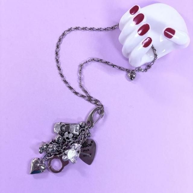 <img class='new_mark_img1' src='https://img.shop-pro.jp/img/new/icons14.gif' style='border:none;display:inline;margin:0px;padding:0px;width:auto;' />SILVER&HEART BEAR CHARM  NECKLACE 2WAY
