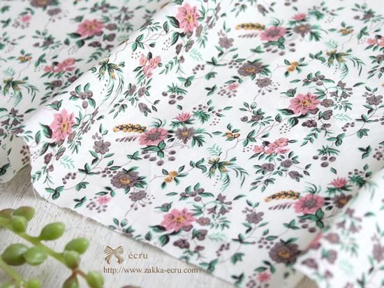 生地紹介 タナローン素材 リバティ フロリバンダ Floribunda くすみピンク 手作り雑貨 セレクト雑貨 エクリュ Ecru 生地紹介 タナローン素材 リバティ フロリバンダ Floribunda くすみピンク 手作り雑貨 セレクト雑貨 エクリュ Ecru