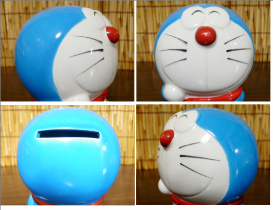陶器製 ドラえもん 貯金箱 10.8cm - 「宝の森」昭和レトロ 陶器製 ドラえもん 貯金箱 10.8cm - 「宝の森」昭和レトロ