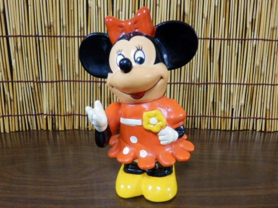 東京ディズニーランド ソフビ貯金箱（ミニーマウス） - 「宝の森」昭和レトロ雑貨、フィギュア、玩具のリサイクル