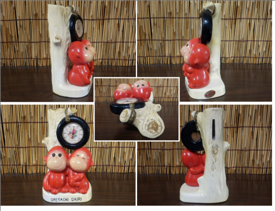 陶器製 温度計付き 貯金箱（お猿） - 「宝の森」昭和レトロ雑貨、フィギュア、玩具のリサイクル