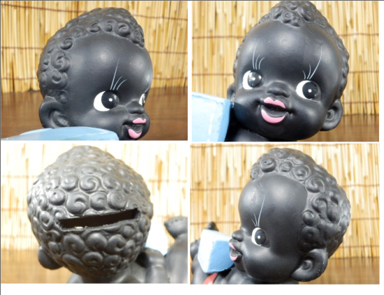 陶器製 クロンボ 貯金箱 - 「宝の森」昭和レトロ雑貨