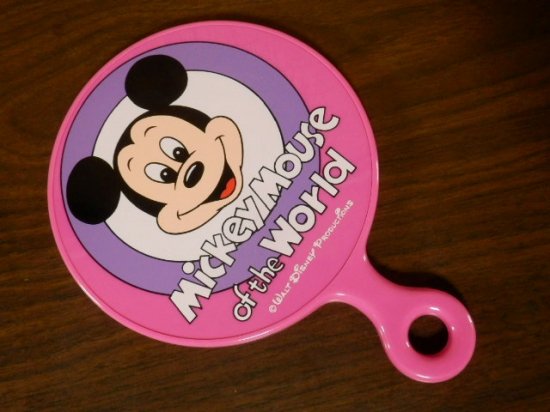 ミッキーマウス 手鏡（ピンク） - 「宝の森」昭和レトロ雑貨、フィギュア、玩具のリサイクル