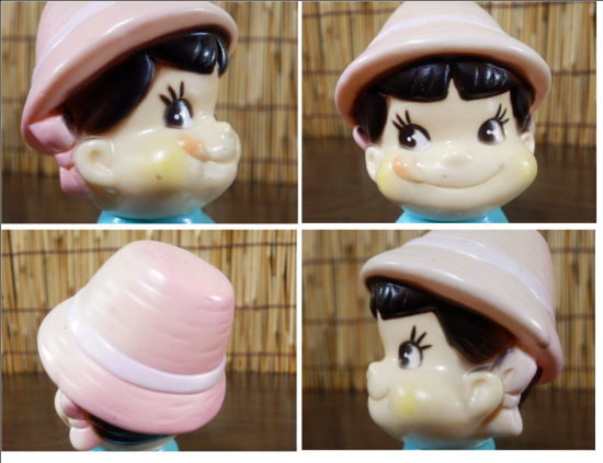 不二家 ペコちゃん ソフビ人形(おすわりポーズ) - 「宝の森 不二家 ペコちゃん ソフビ人形(おすわりポーズ) - 「宝の森