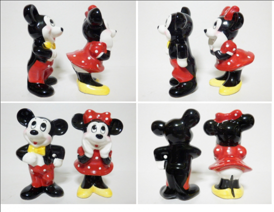 東京ディズニーランド ミッキー＆ミニー 陶器製人形 ２個セット - 「宝の森」昭和レトロ雑貨、フィギュア、玩具のリサイクル