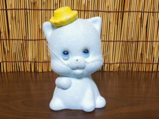 東海銀行 トミー猫 貯金箱（水色） - 「宝の森」昭和レトロ雑貨 
