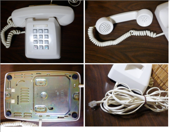 レトロ電話機 プッシュ式 601-P(アイボリー・ホワイト レトロ電話機 プッシュ式 601-P(アイボリー・ホワイト