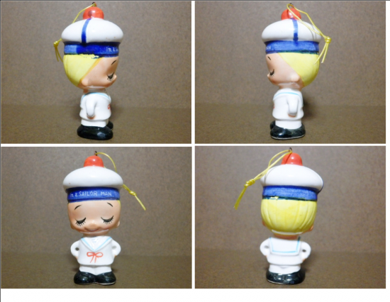 内藤ルネ 陶器人形(水兵)7cm - 「宝の森」昭和レトロ雑貨 内藤ルネ 陶器人形(水兵)7cm - 「宝の森」昭和レトロ雑貨