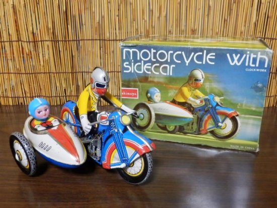 ブリキ玩具　バイク　サイドカー - 昭和レトロ、レトロ雑貨、フィギュア、玩具のリサイクル「宝の森」