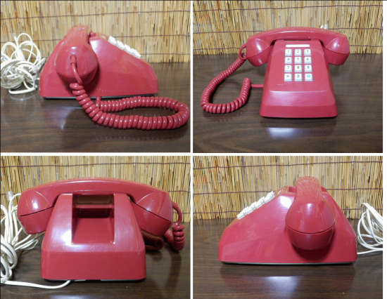 レトロ電話機 プッシュ式 ６０１－Ｐ（赤） - 「宝の森」昭和レトロ雑貨、フィギュア、玩具のリサイクル