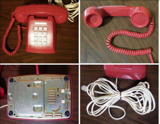 レトロ電話機 プッシュ式 ６０１－Ｐ（赤） - 「宝の森」昭和レトロ雑貨、フィギュア、玩具のリサイクル