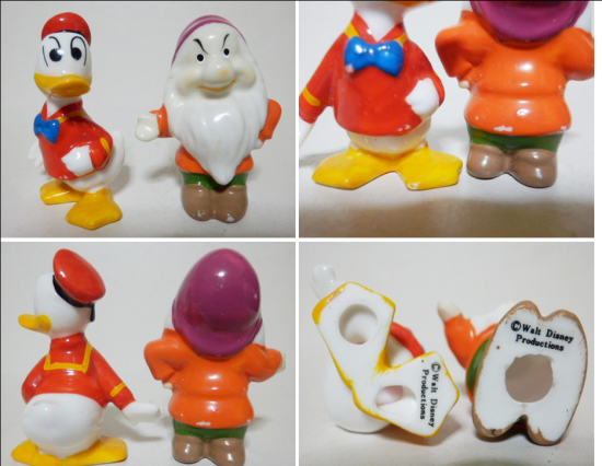 陶器製 ディズニー 人形置物 6種セット - 「宝の森」昭和レトロ 陶器製 ディズニー 人形置物 6種セット - 「宝の森」昭和レトロ