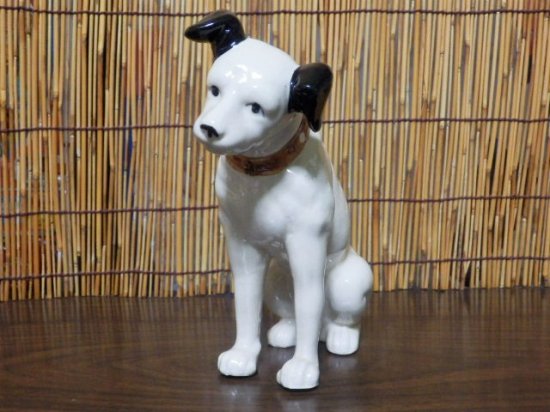 陶器製　ビクター犬ニッパー　置物　１６ｃｍ - 「宝の森」昭和レトロ雑貨、フィギュア、玩具のリサイクル