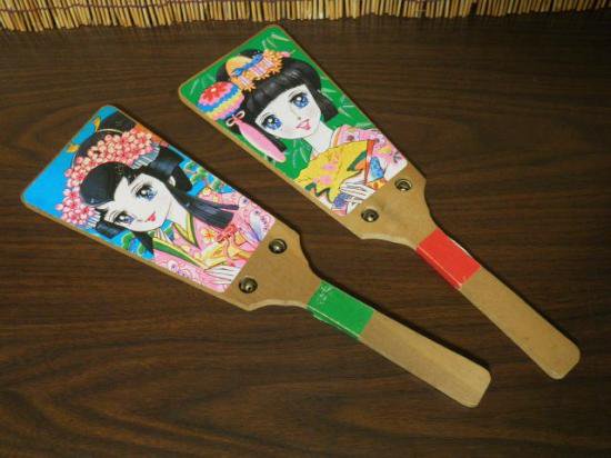 少女柄 羽子板 ２枚セット - 「宝の森」昭和レトロ雑貨、フィギュア、玩具のリサイクル