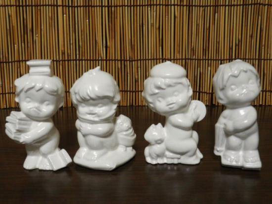 陶器人形　ほのぼのちゃん　４点セット - 「宝の森」昭和レトロ雑貨、フィギュア、玩具のリサイクル