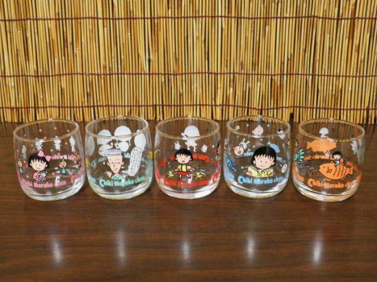 ちびまる子ちゃん グラス ５種セット - 「宝の森」昭和レトロ雑貨