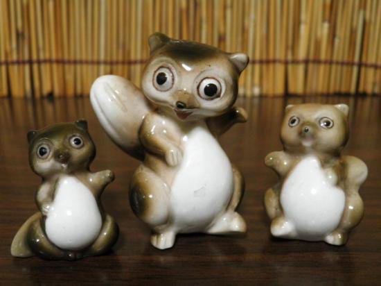 昭和レトロ　陶器　置物　人形　ミニチュア　レトロアニマル　動物　セット