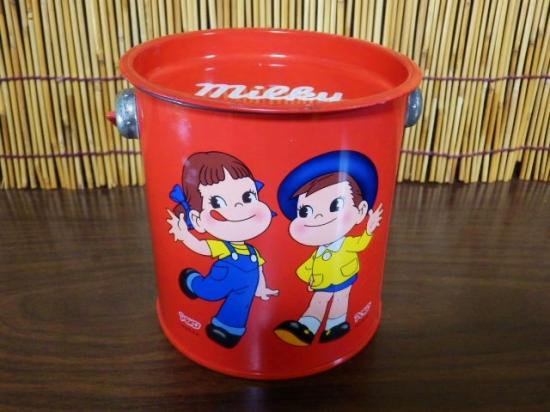 不二家 ペコ・ポコちゃん ミニバケツ缶 - 「宝の森」昭和レトロ雑貨、フィギュア、玩具のリサイクル