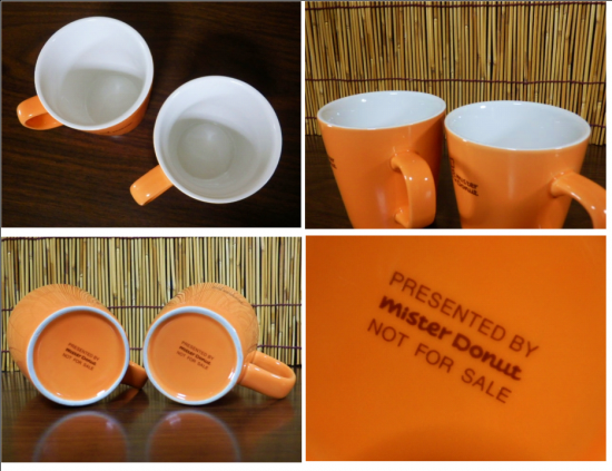 ミスタードーナツ マグカップ（オレンジカラー）2個セット - 「宝の森」昭和レトロ雑貨、フィギュア、玩具のリサイクル