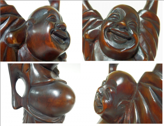 木像 万歳布袋様 置物 19.5cm - 「宝の森」昭和レトロ雑貨 木像 万歳布袋様 置物 19.5cm - 「宝の森」昭和レトロ雑貨