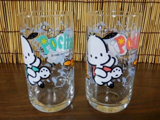 サンリオ ポチャッコ グラス ２種セット - 「宝の森」昭和レトロ雑貨、フィギュア、玩具のリサイクル
