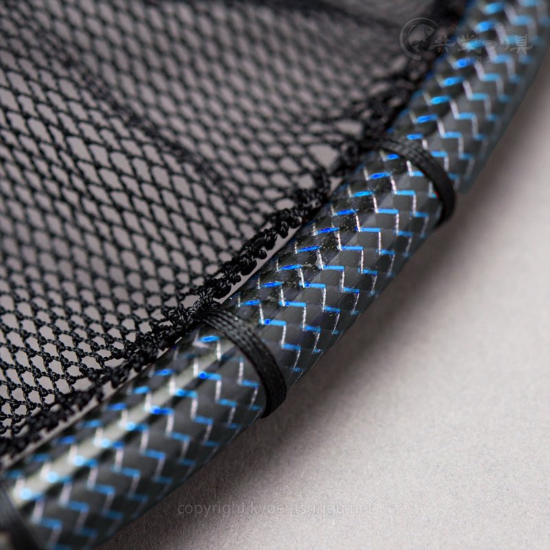 【かちどき】カーボン玉枠（カラーウーブン・ブルー）2mm目網付（尺サイズ）のサムネイル画像